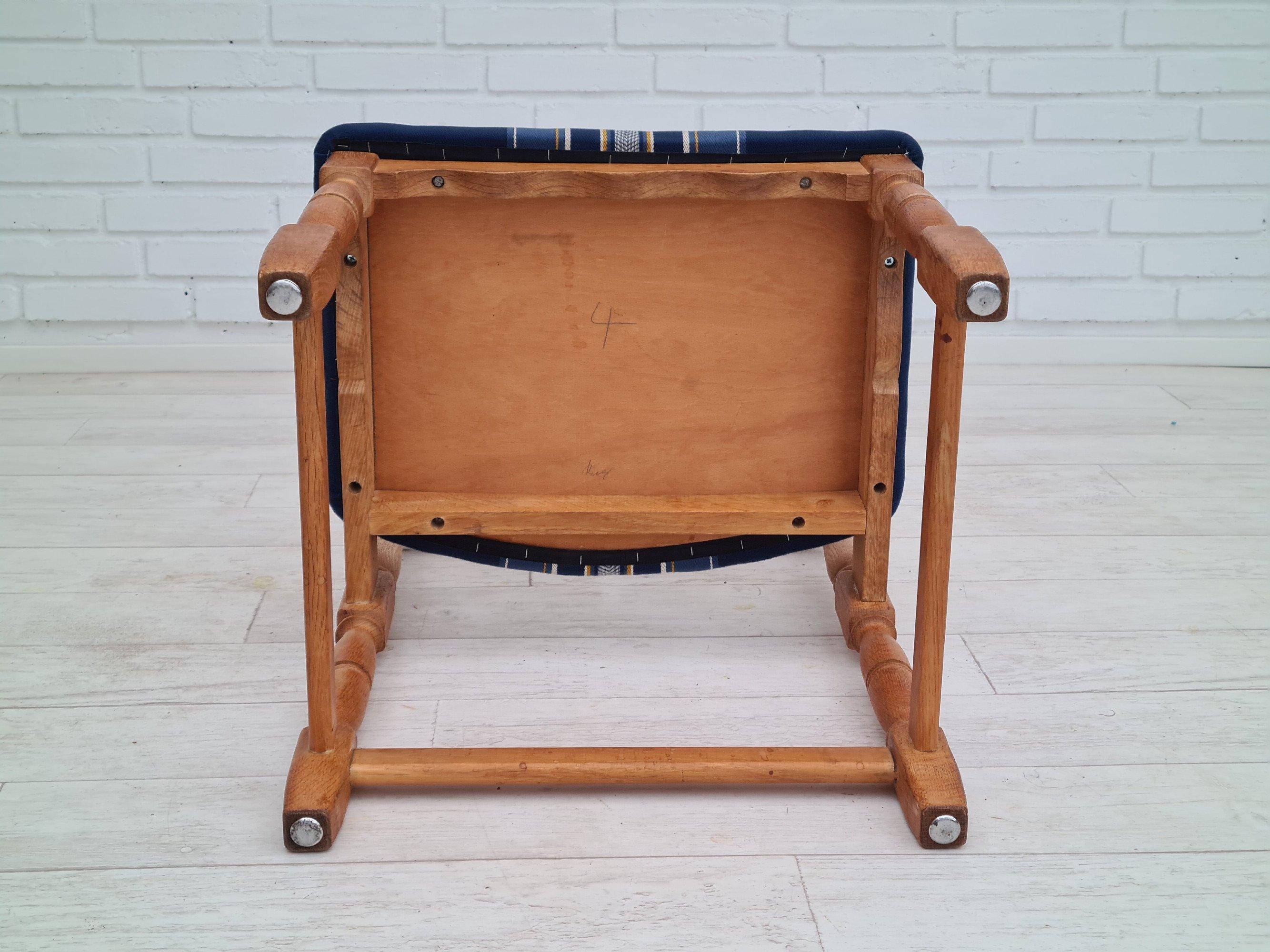 Wool Danish Design Oak Wood Chairs in the Style of Henning Kjærnulf, 1960s, Set of 5