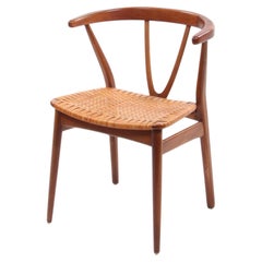 Danish Design Office Chair or Dinner Chair with Rattan Seat, 1960, Denmark