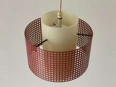 Danish Design Pink Metal & Plexiglass Pendant Lamp, 1960s, Denmark