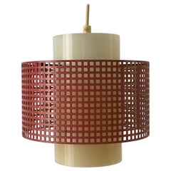 Danish Design Pink Metal & Plexiglass Pendant Lamp, 1960s, Denmark