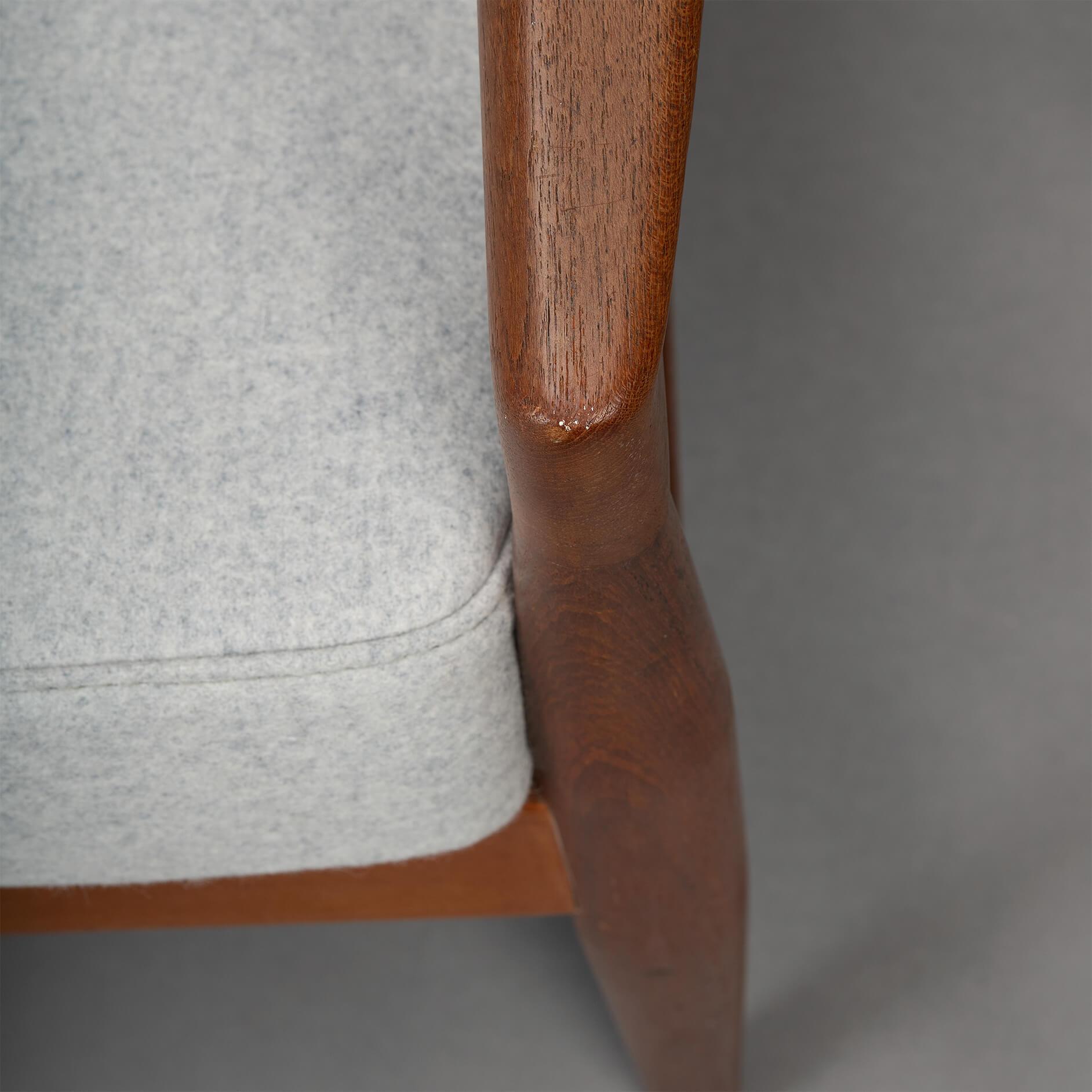 Danish Design Reupholstered Paper Knife Sofa Model 121 by Kai Kristiansen, 1960s For Sale 11