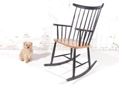 Danish Design Rocking Chair Ilmari Tapiovaara Model Fanett Scandinavian, 1960s