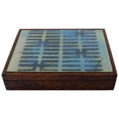 Danish Design Rosewood Box with Enamel Work, 1960s-1970s
