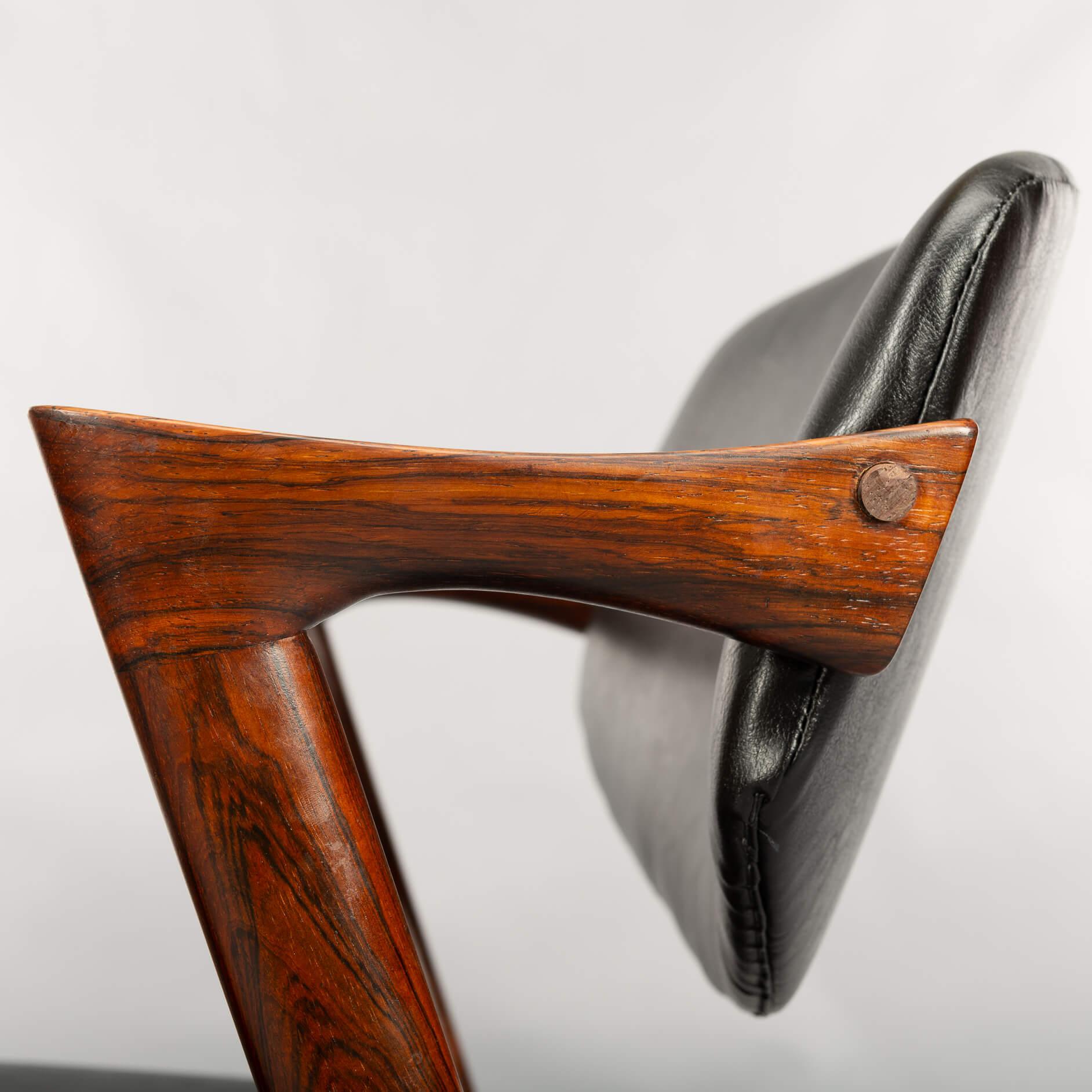 Silla Z de palisandro de diseño danés, modelo 42, de Kai Kristiansen, años 60, set de 2 piezas en venta 9