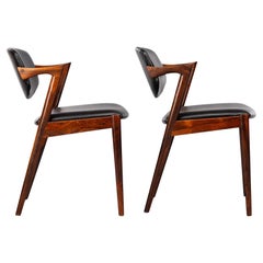 Danish Design Rosewood Z-Chair, Model 42, by Kai Kristiansen, 1960s, Set of 2