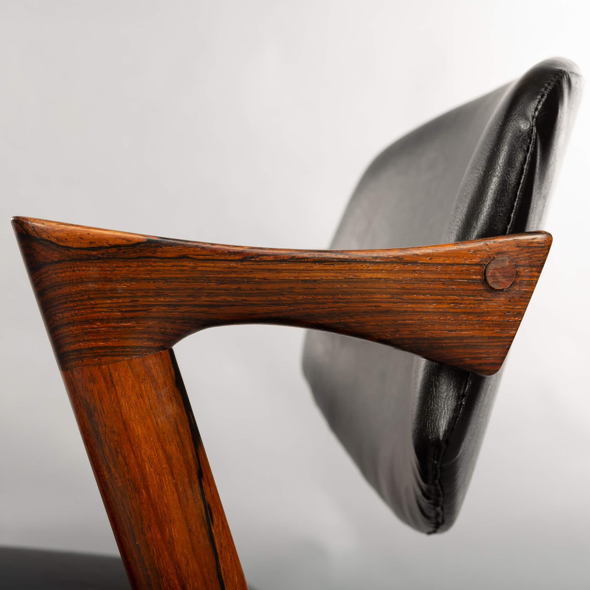 Sedia a Z in palissandro di design danese, modello 42, di Kai Kristiansen, anni '60, set di 4 pezzi in vendita 3