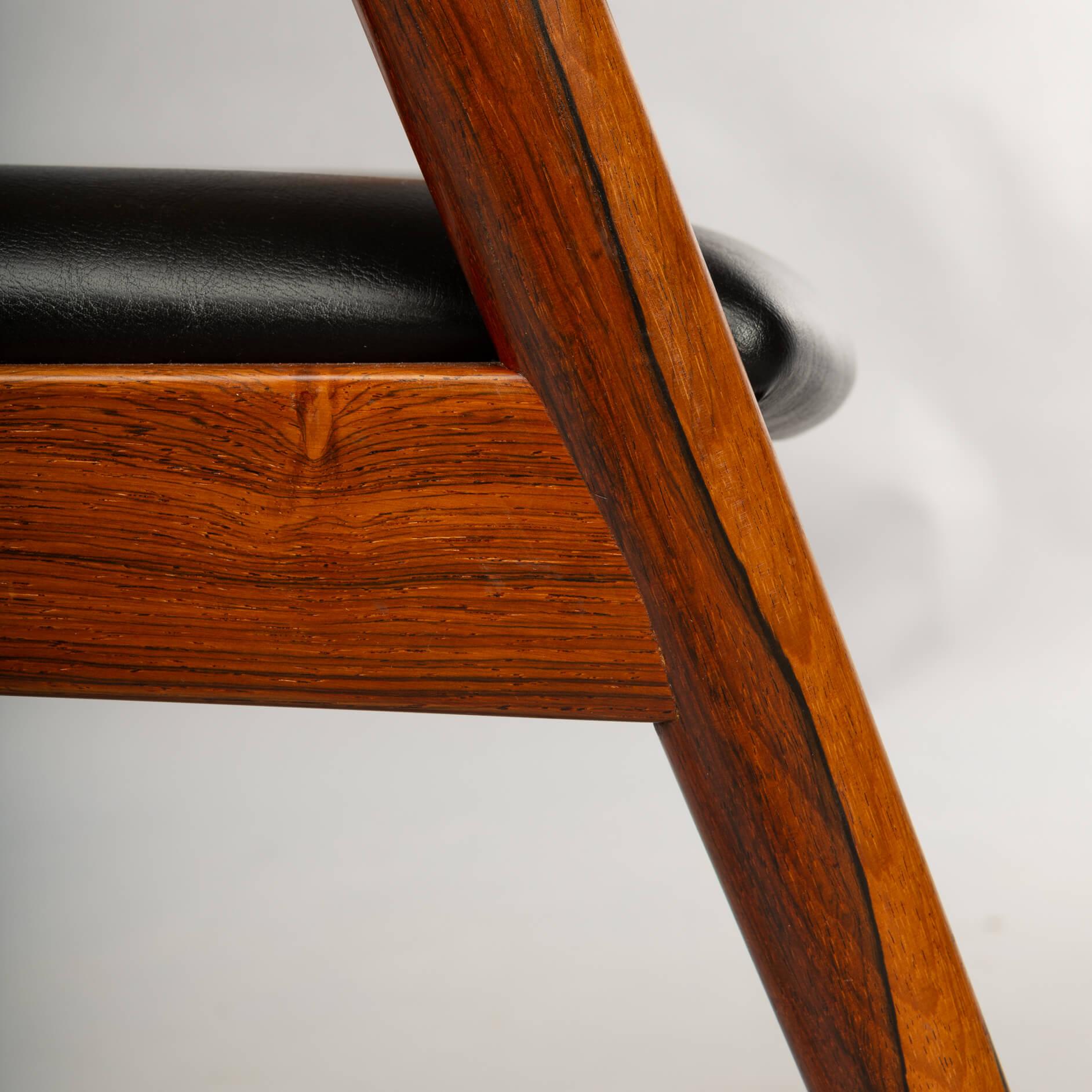 Sedia a Z in palissandro di design danese, modello 42, di Kai Kristiansen, anni '60, set di 4 pezzi in vendita 4
