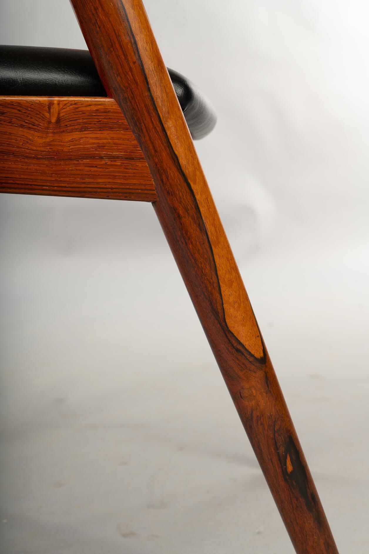 Sedia a Z in palissandro di design danese, modello 42, di Kai Kristiansen, anni '60, set di 4 pezzi in vendita 5