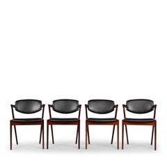 Danish Design Rosewood Z-Chair, Model 42, by Kai Kristiansen, 1960s, Set of 4