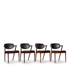 Danish Design Rosewood Z-Chair, Model 42, by Kai Kristiansen, 1960s, Set of 4