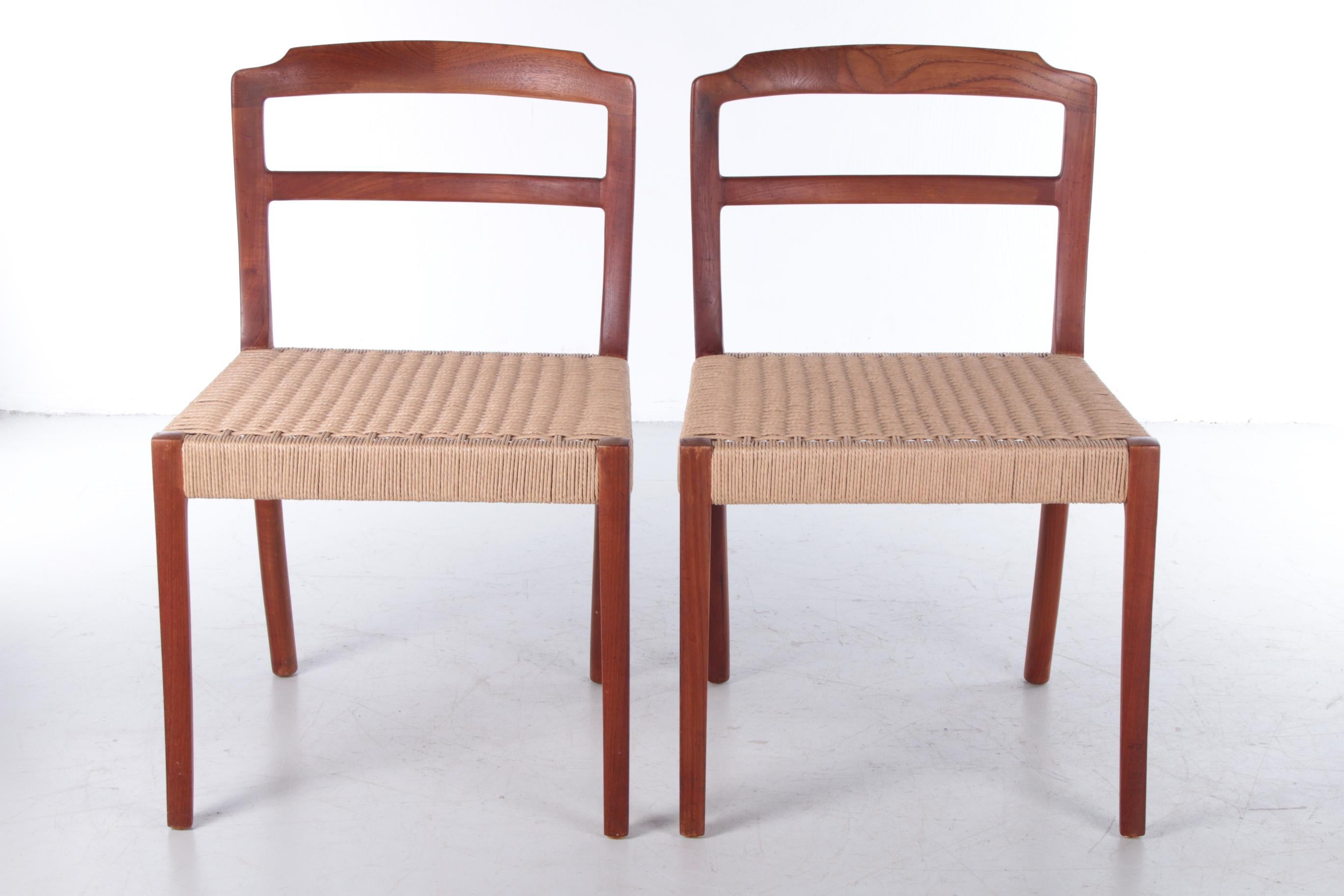 Mid-Century Modern Danish Design Set Dining Room Chairs Design by Ole Wanscher, 1960