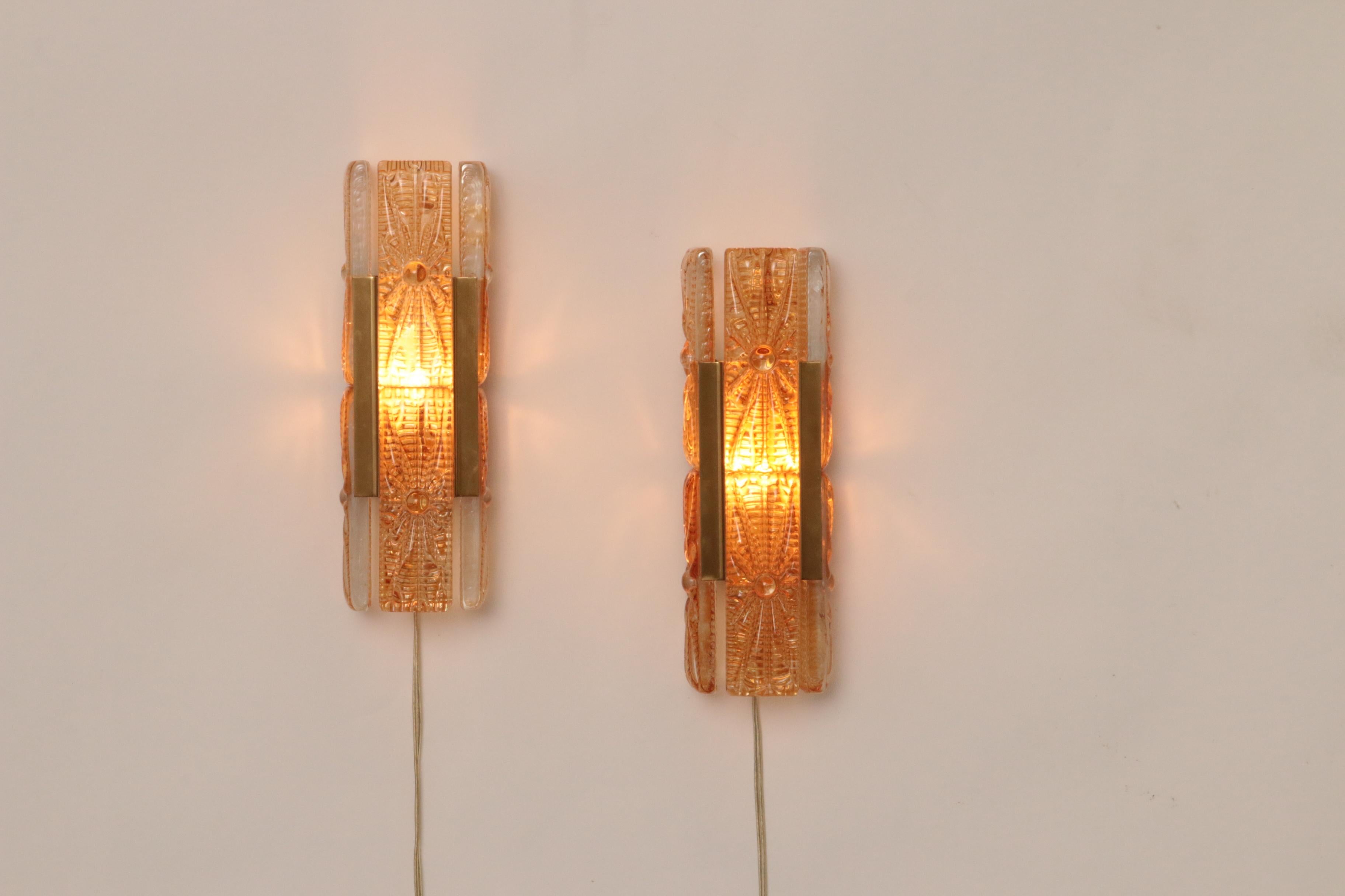 Scandinavian Modern Danish Design set Vitrika Aladdin Wall Lamps, Denmark 1960s