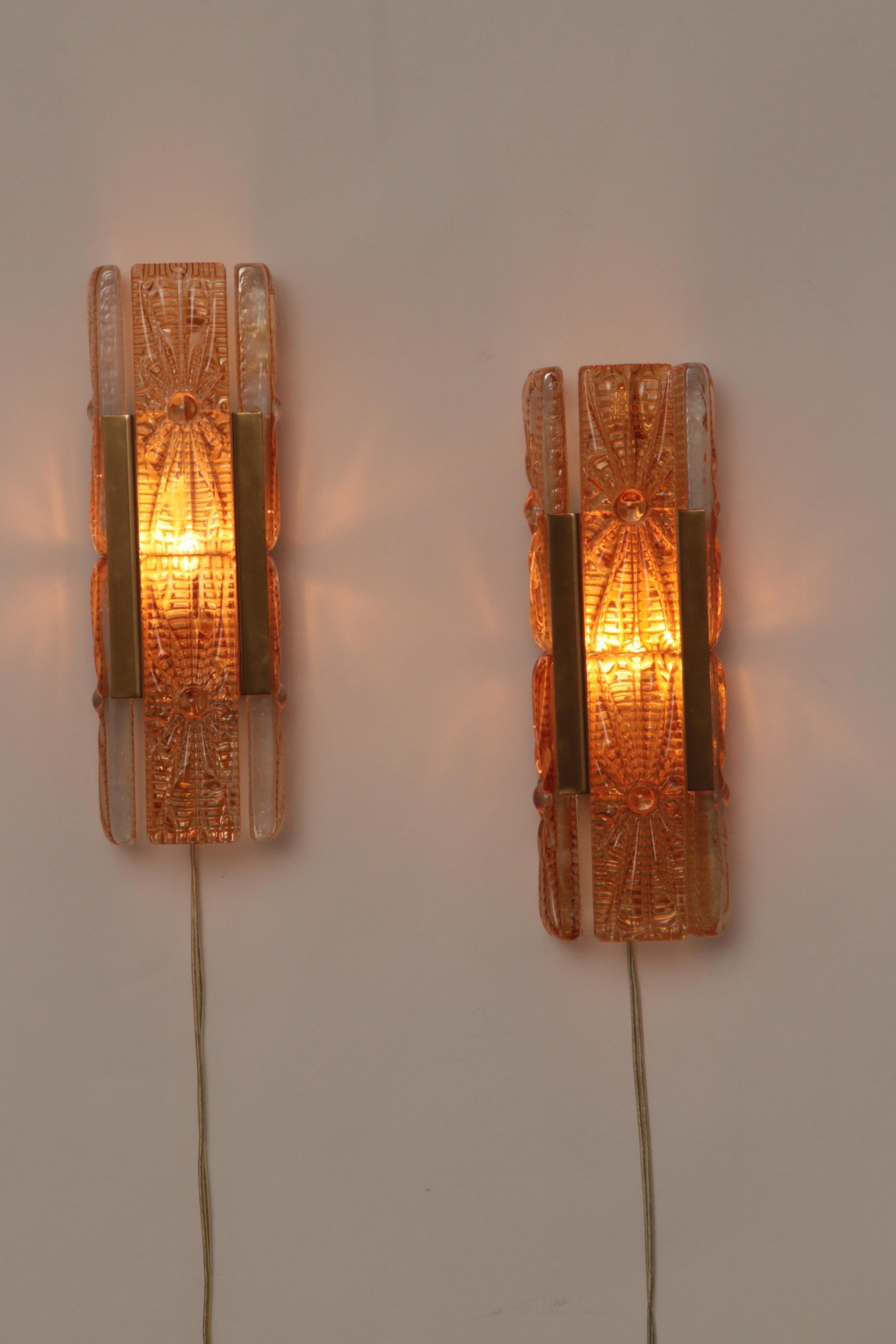 Danish Design set Vitrika Aladdin Wall Lamps, Denmark 1960s 1