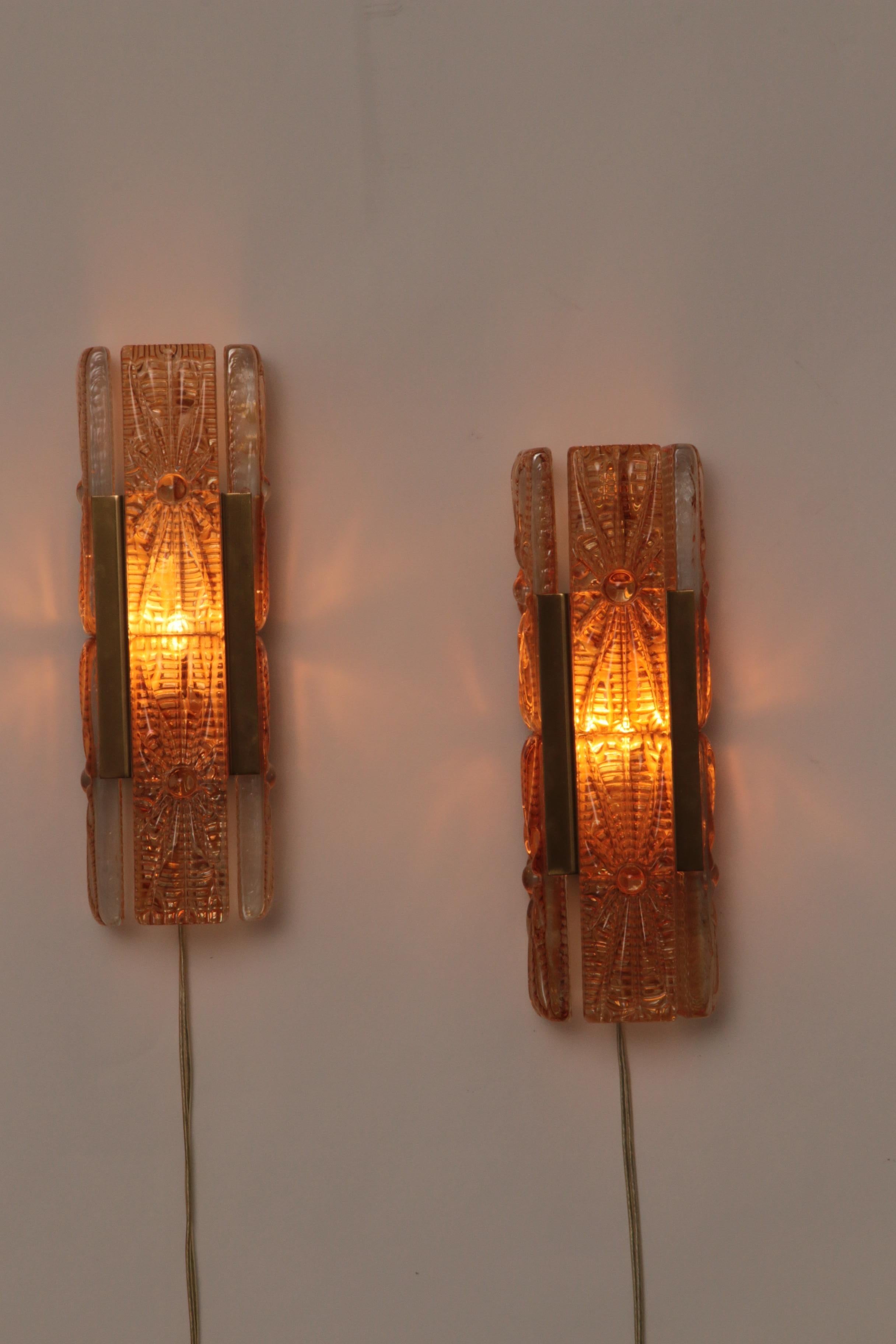 Danish Design set Vitrika Aladdin Wall Lamps, Denmark 1960s 2