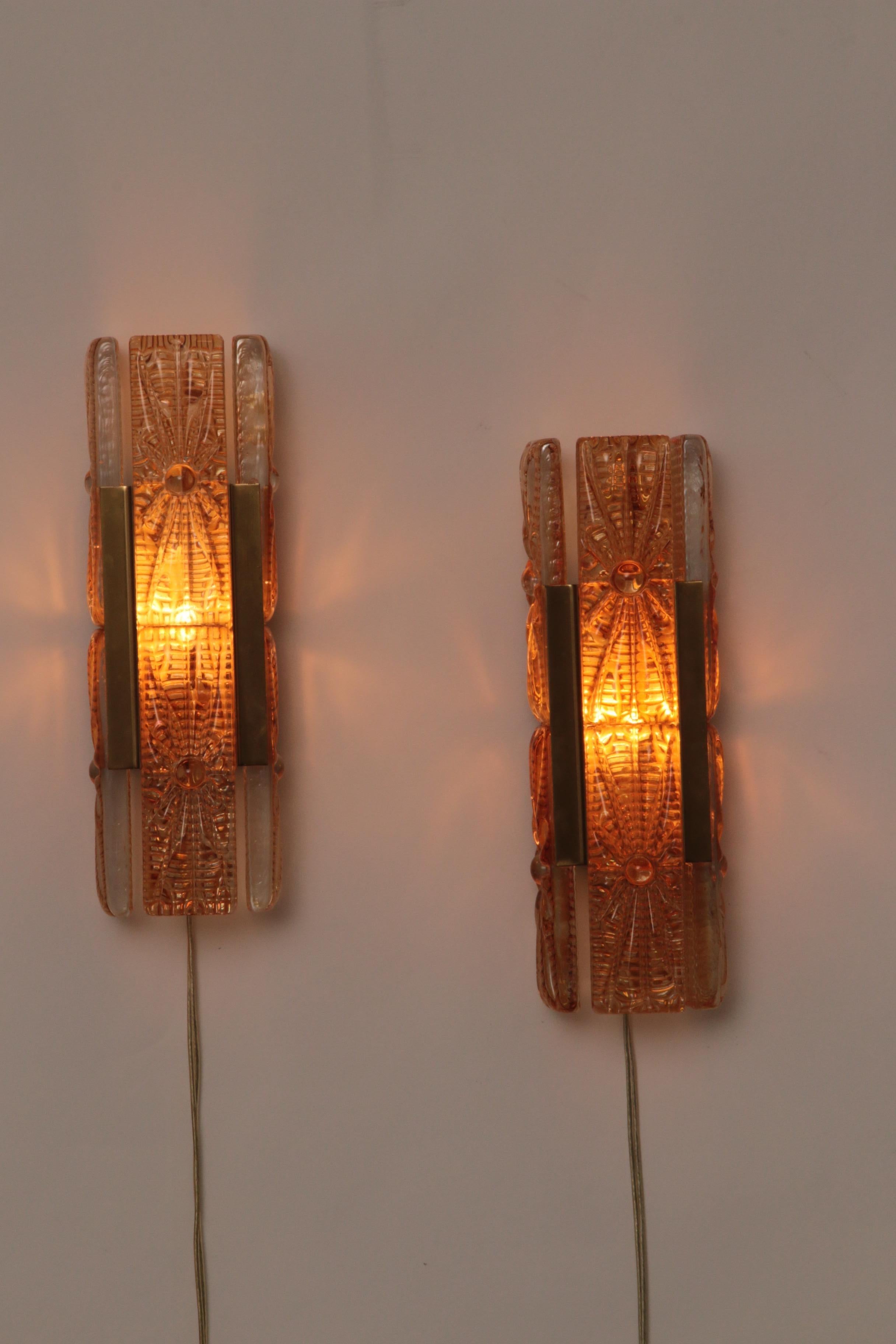 Danish Design set Vitrika Aladdin Wall Lamps, Denmark 1960s 3