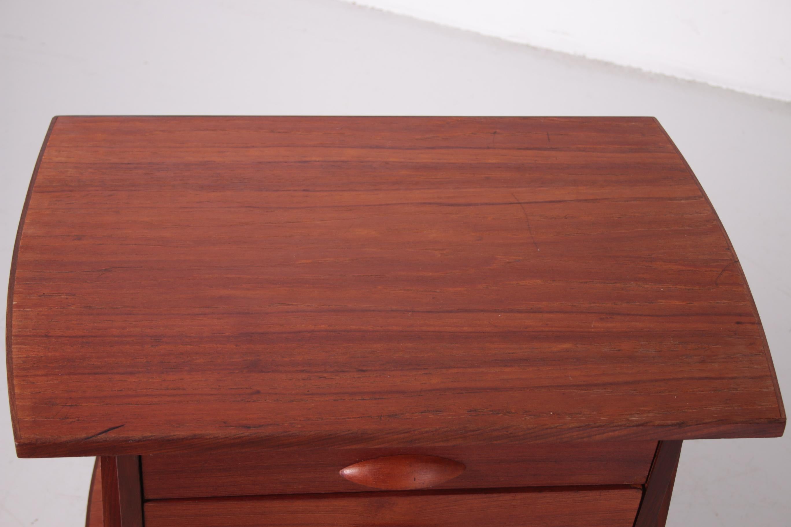 Danish Design Side Table Cabinet Made of Teak with Two Drawers 6
