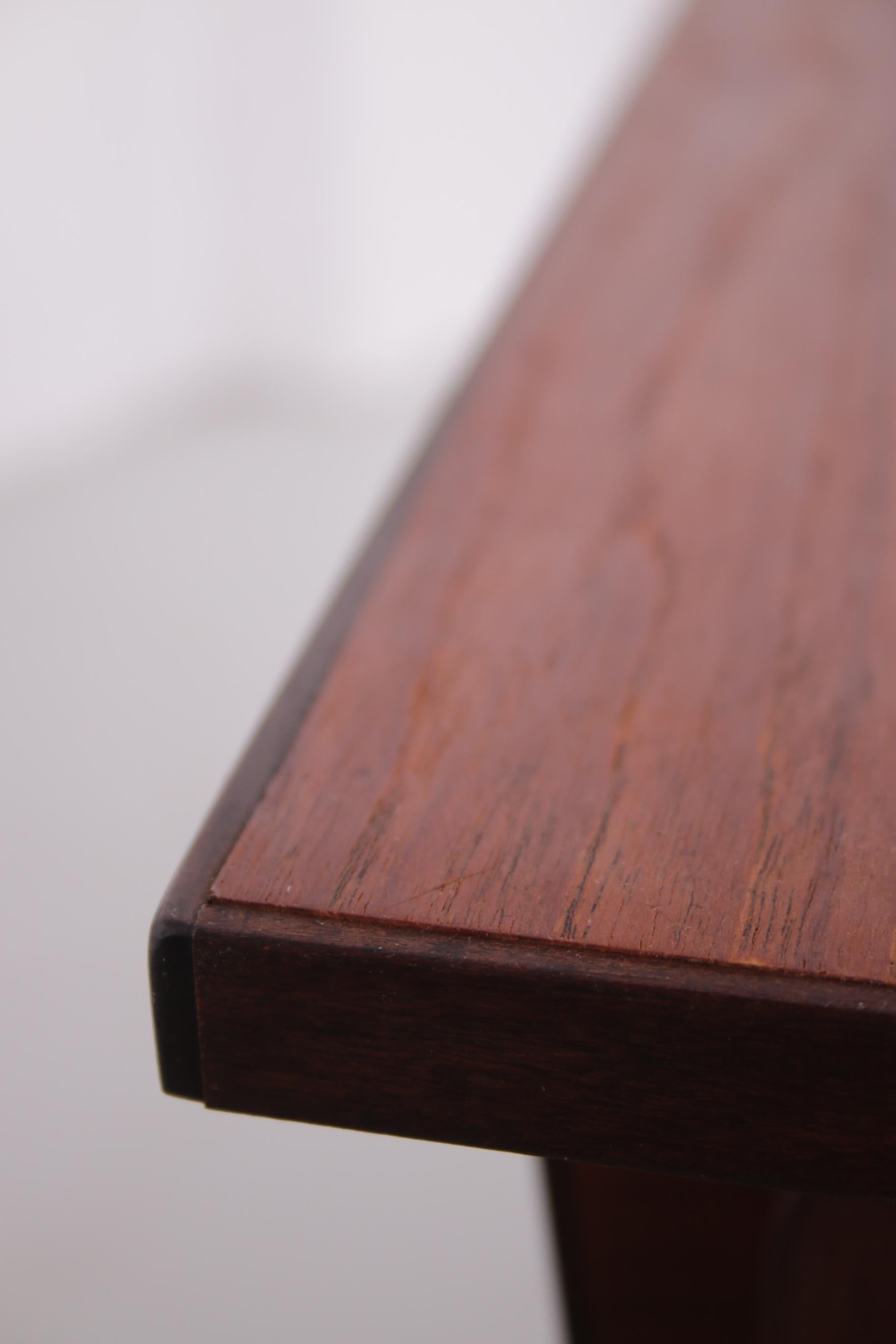 Mid-20th Century Danish Design Side Table Cabinet Made of Teak with Two Drawers