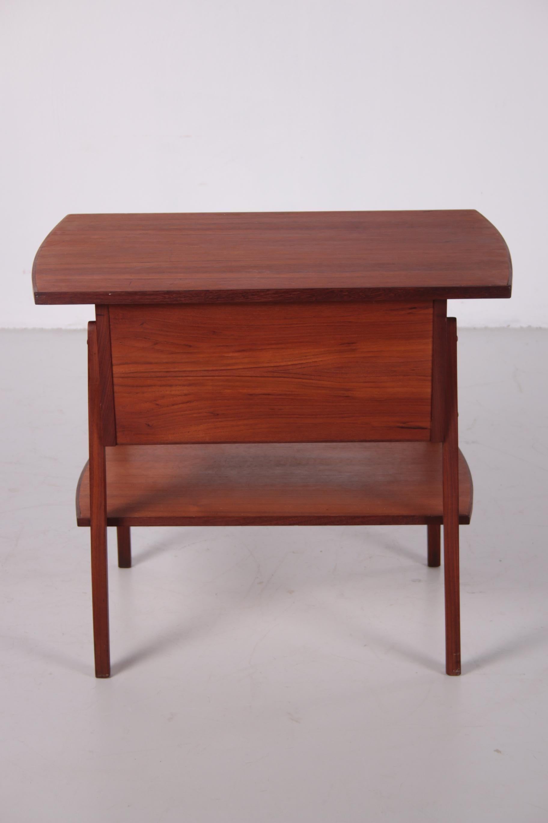 Danish Design Side Table Cabinet Made of Teak with Two Drawers 2