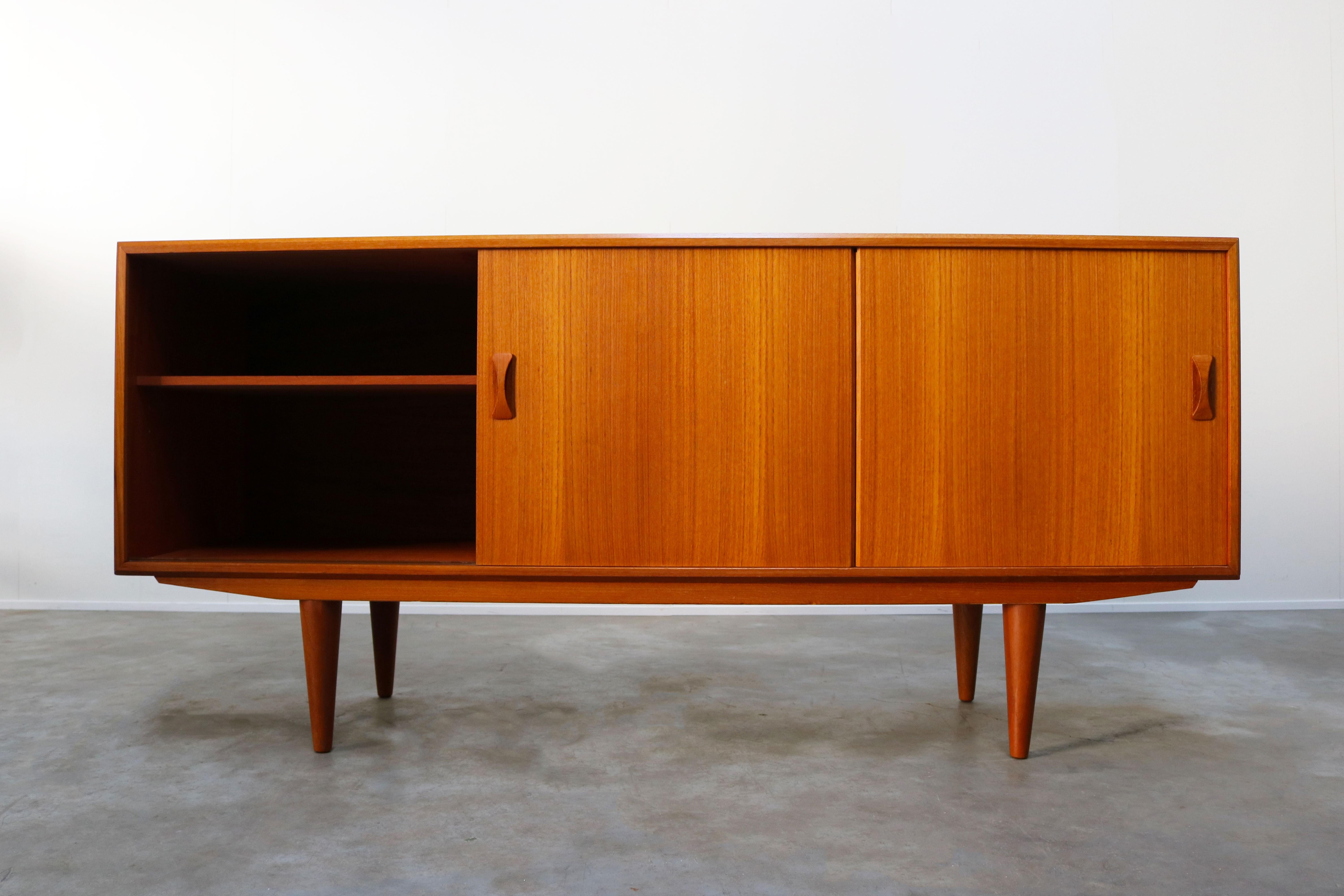 Mid-20th Century Danish Design Sideboard/Credenza by Clausen & Son in Teak 1960s Brown Beige
