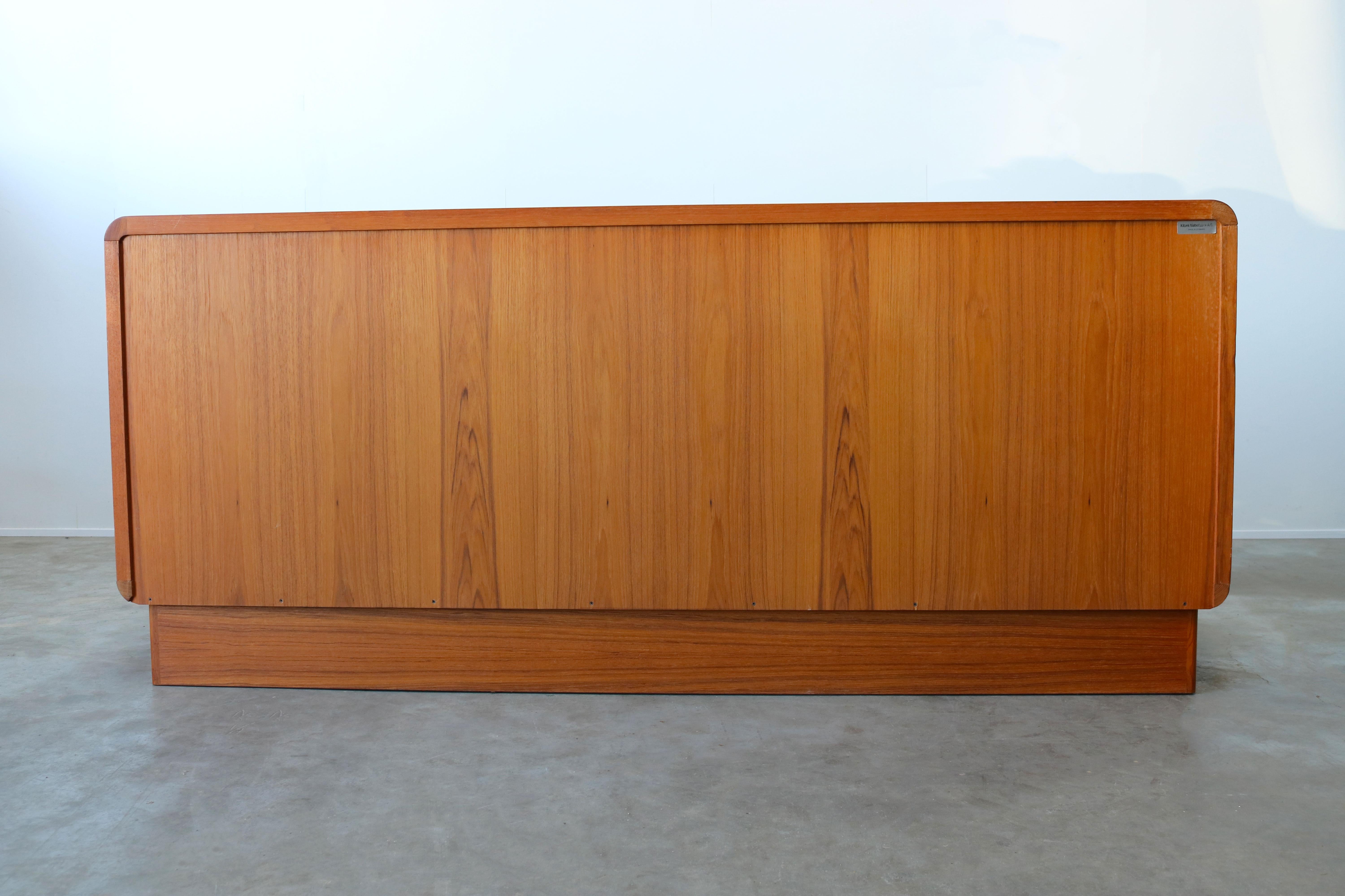 Danish Design Sideboard/Credenza Tambour Doors Teak by Kibaek Mobelfabrik, 1950 6