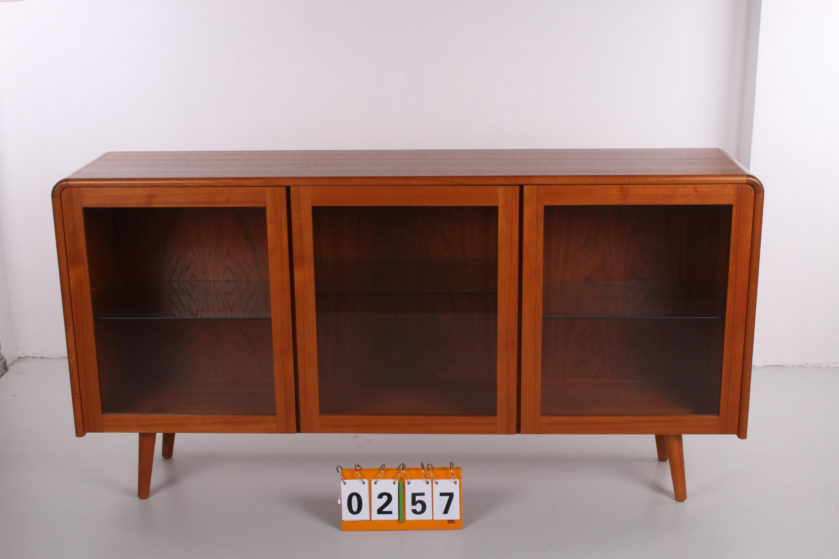 Mid-20th Century Danish Design Sideboard Display Cabinet with Lighting 1960s Made in Denmark