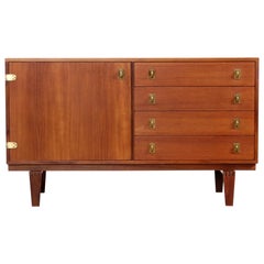 Danish Design Sideboard in Teak and Brass by Peter Lovig Nielsen, 1960s