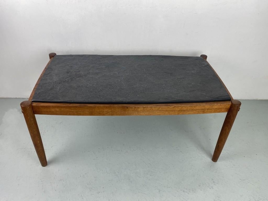 Danish Design slate top coffee table - Magnus Olesen 1960 For Sale 4