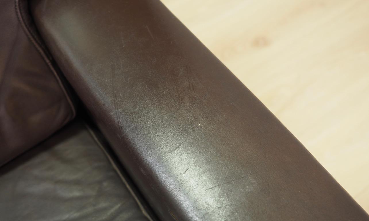 Danish Design Sofa 1960s Vintage Brown Leather 2