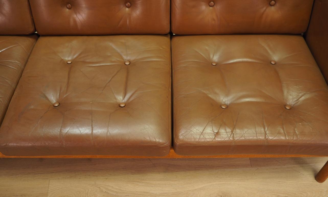 H W Klein Danish Design Sofa Leather Vintage Midcentury 4