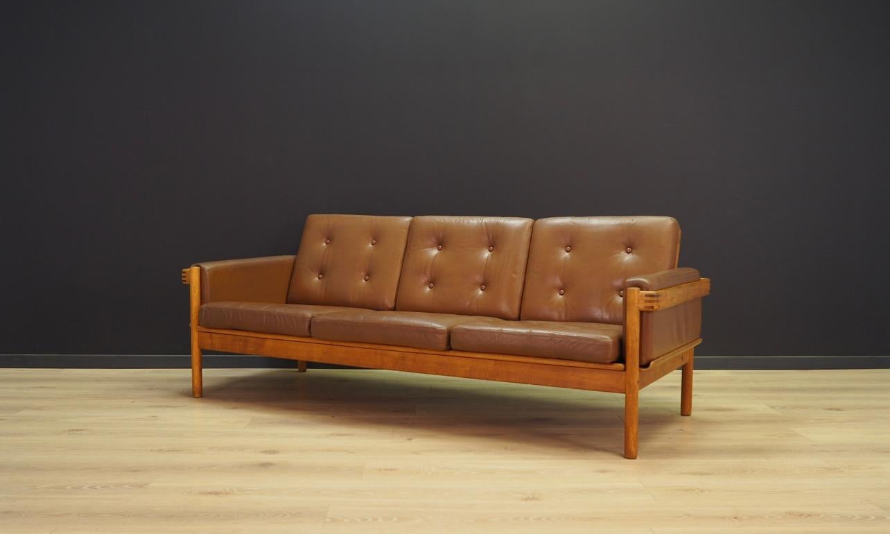 H W Klein Danish Design Sofa Leather Vintage Midcentury (Skandinavisch)