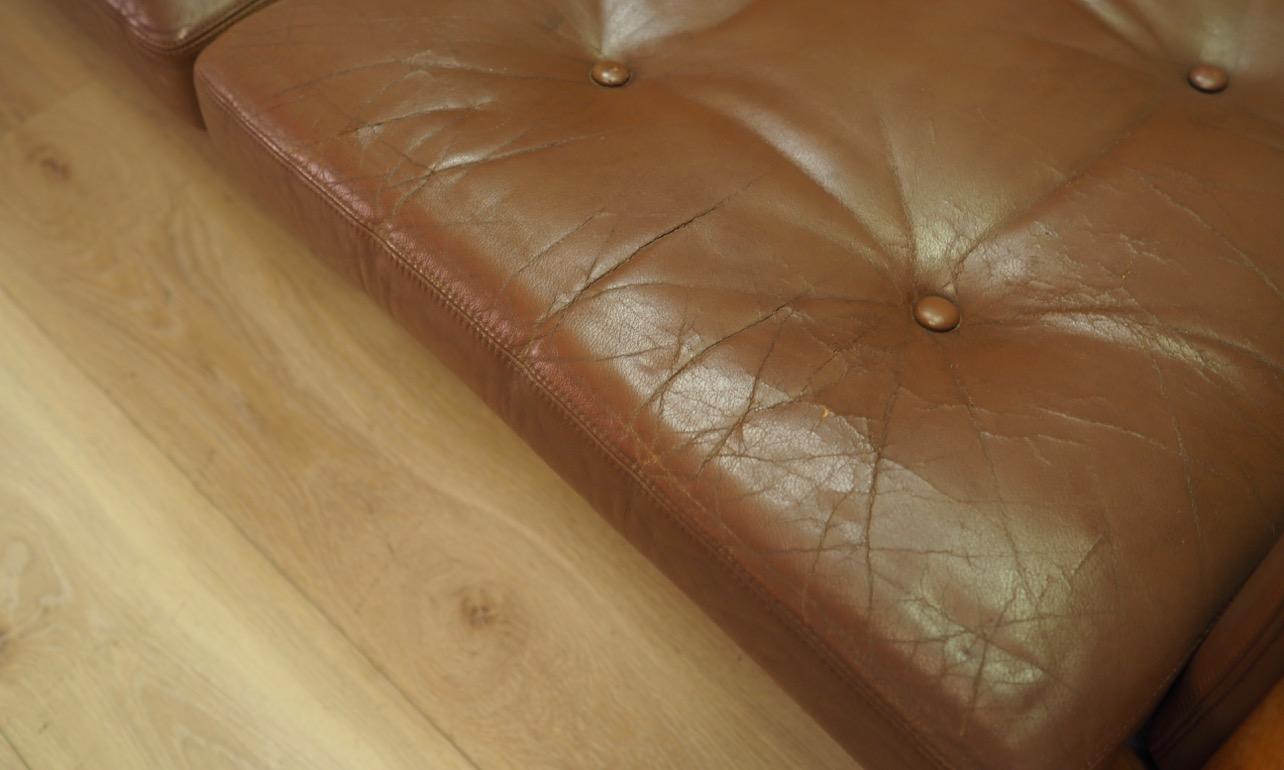 Mid-Century Modern H W Klein Danish Design Sofa Leather Vintage Midcentury