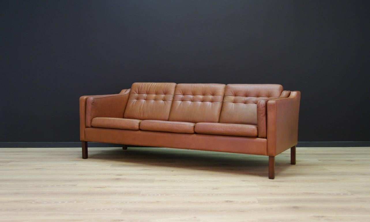 Scandinavian Modern Danish Design Sofa Leather Vintage Midcentury