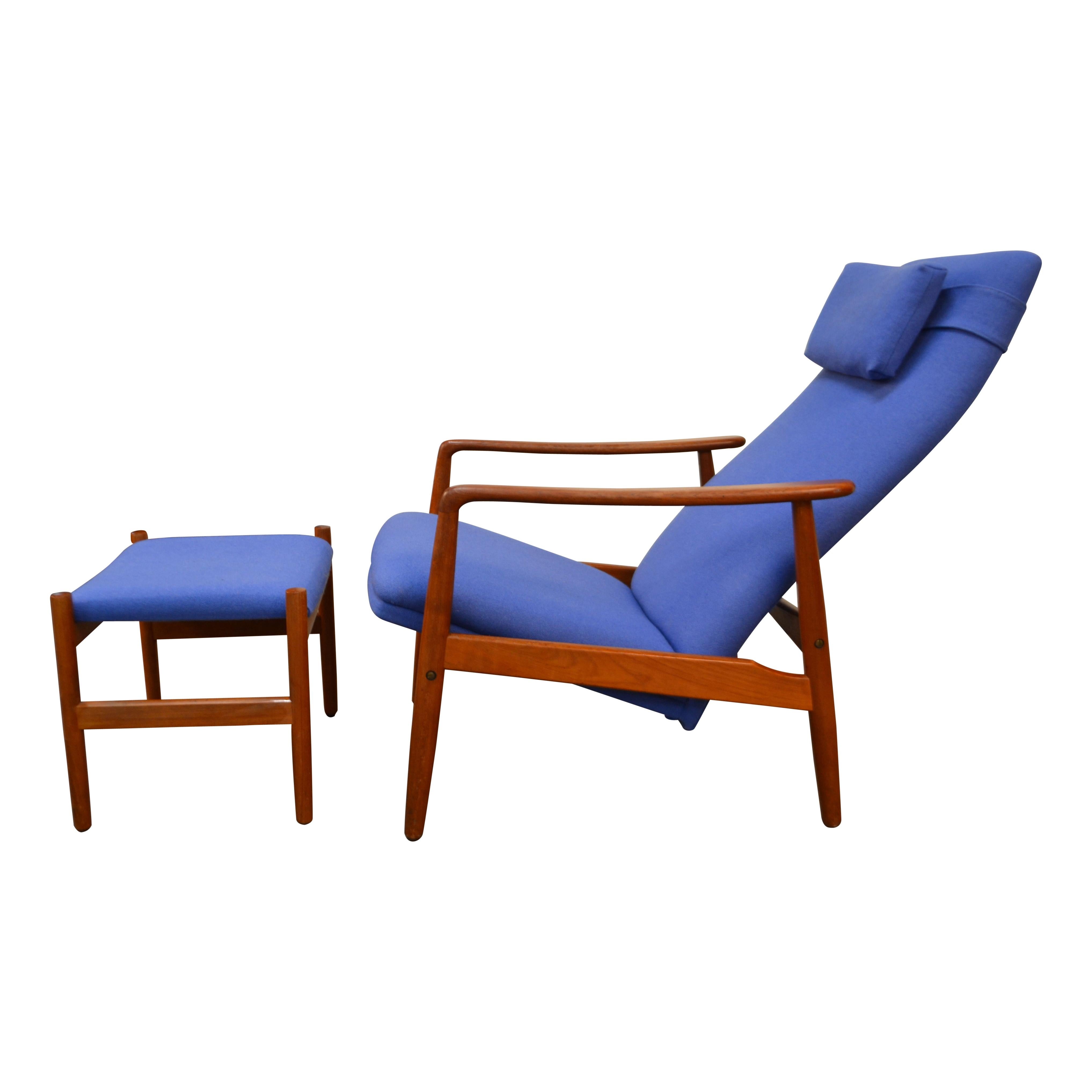 danish lounge chair and ottoman