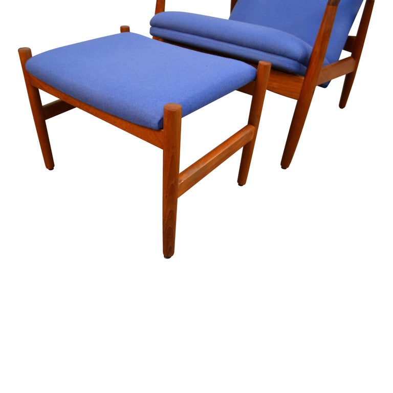 Danish Design Søren Ladefoged Teak Lounge Chair and Ottoman For Sale at