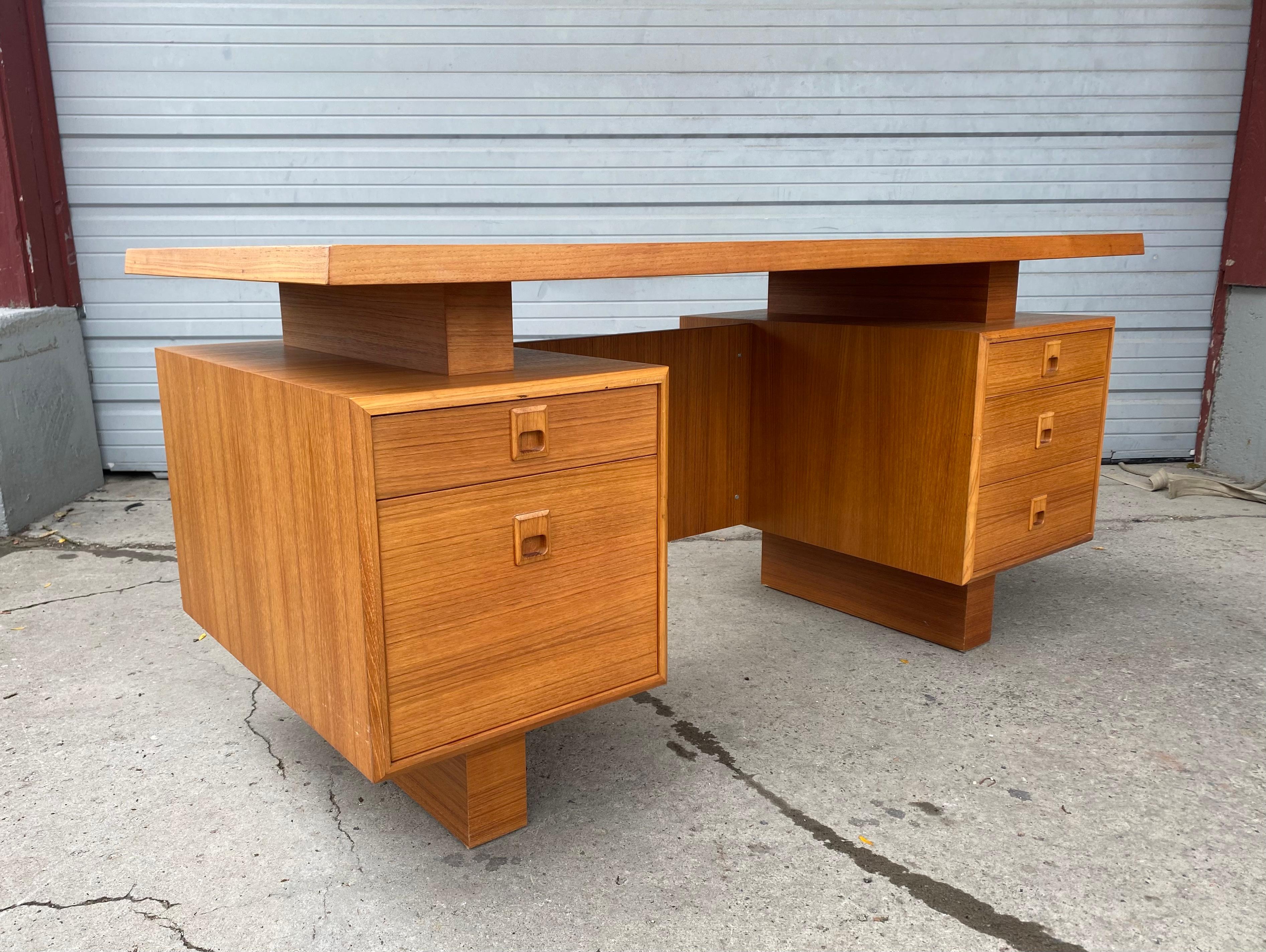 Danish Design, Teak Architectural Executive Floating Desk by Mobican 1