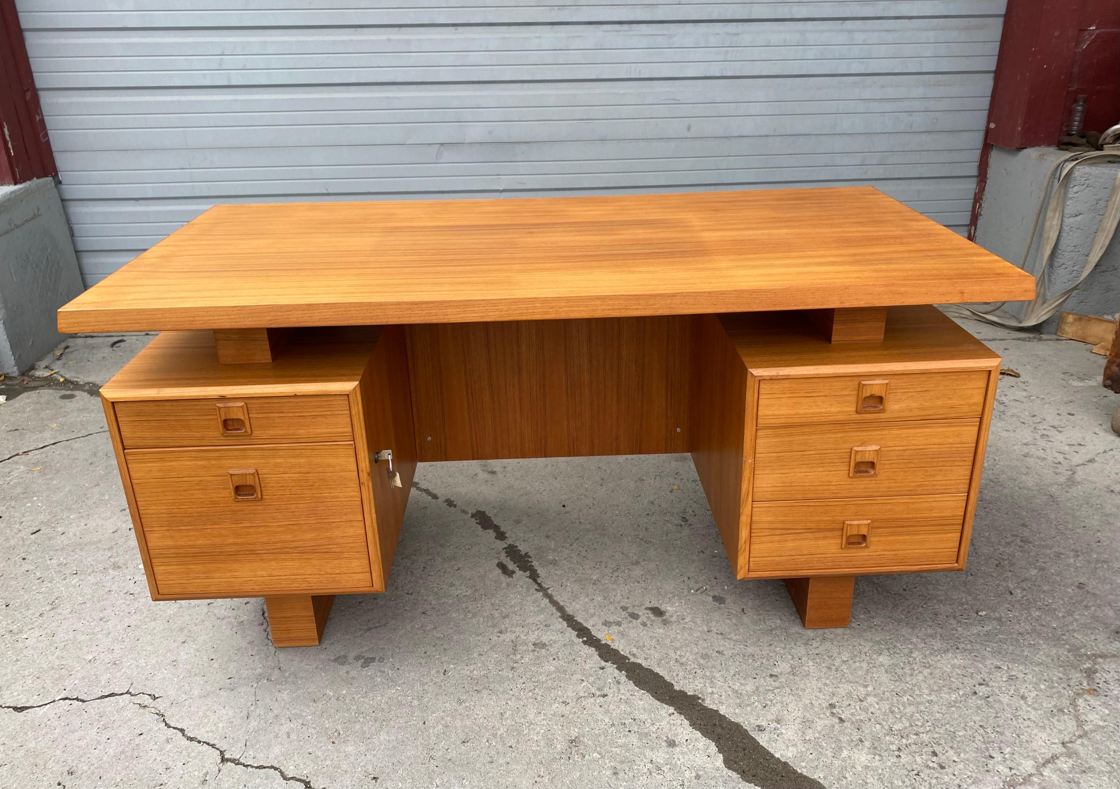 Danish Design, Teak Architectural Executive Floating Desk by Mobican 3