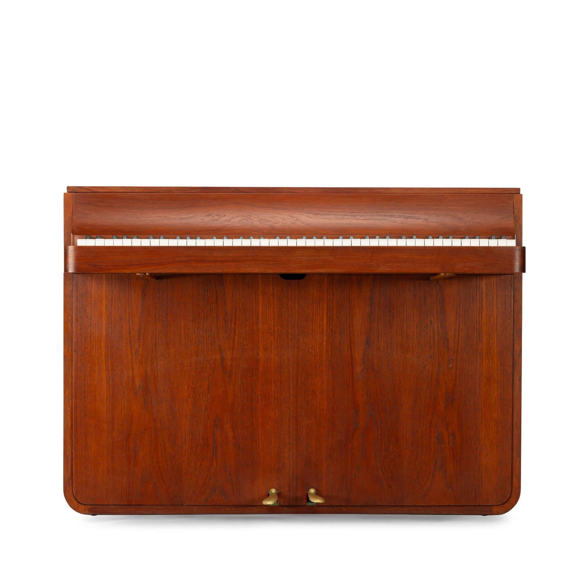 Danish design
A stylish Danish mid-century piano made of beautiful teak. It is called a pianette because of the 82 keys instead of the standard 88 on a full-size piano. This piano was made by the famous piano maker Louis Zwicki. Each Louis Zwicki