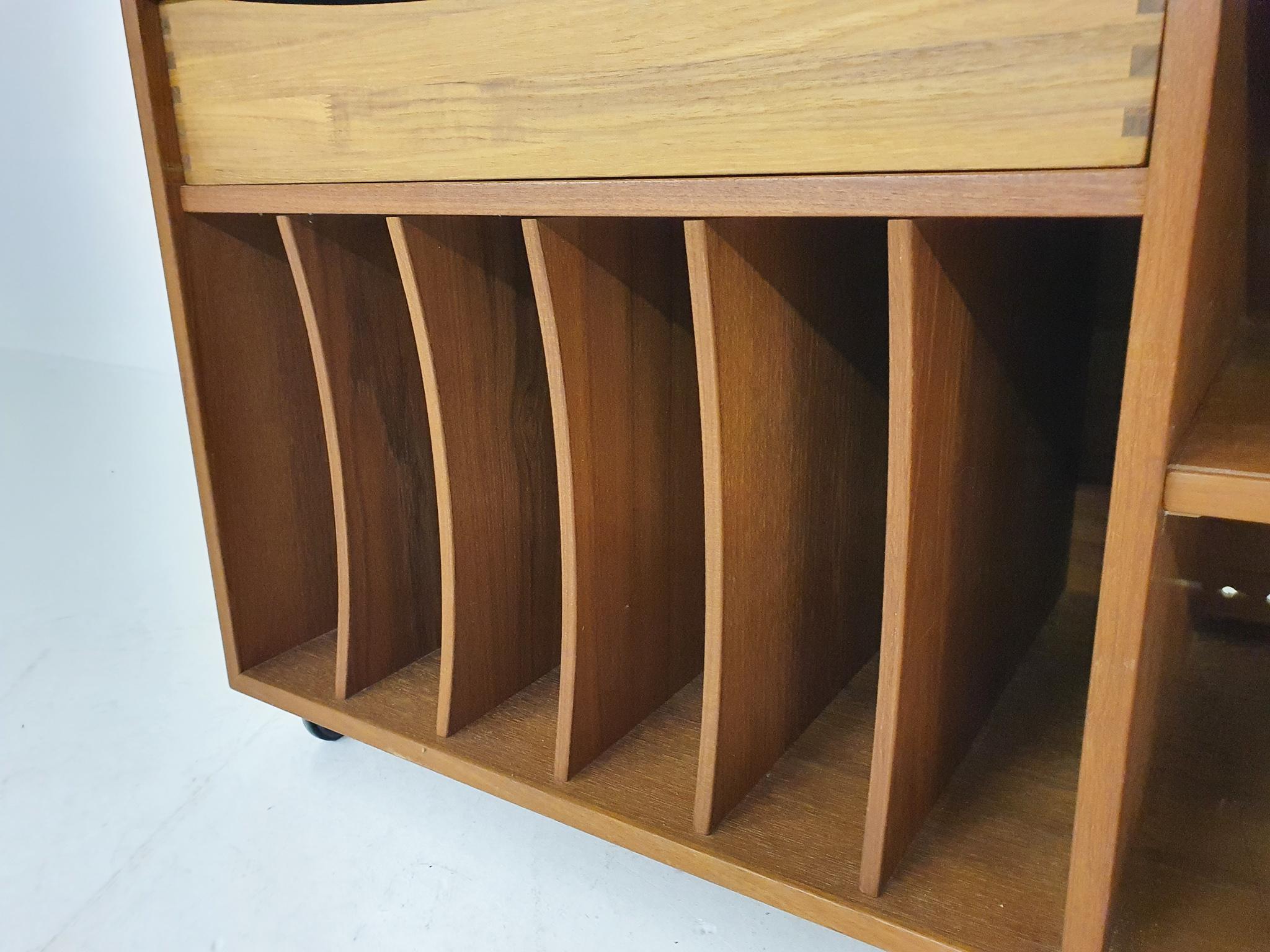 Danish Design Teak Record Player or Audio Cabinet, Denmark 1960's For Sale 3