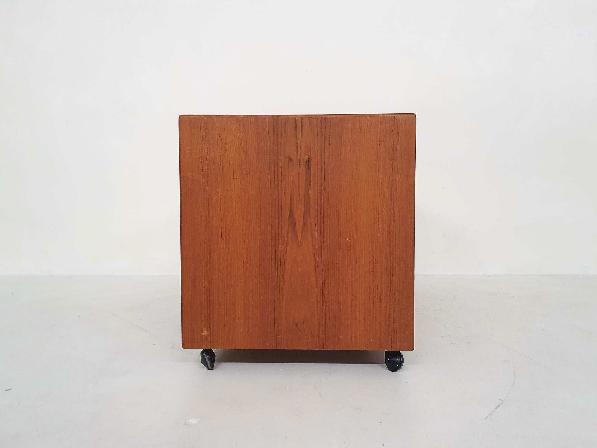 Scandinavian Modern Danish Design Teak Record Player or Audio Cabinet, Denmark 1960's For Sale
