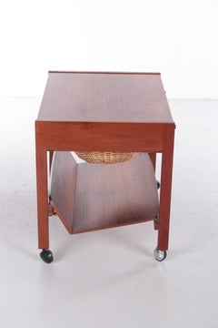 Danish Design Teak Side Table and Sewing Box, 1960s