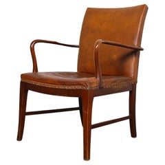 Danish Design Vintage Leather Armchair in the Manner of Frits Henningsen