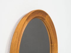 Danish design vintage round oak mirror