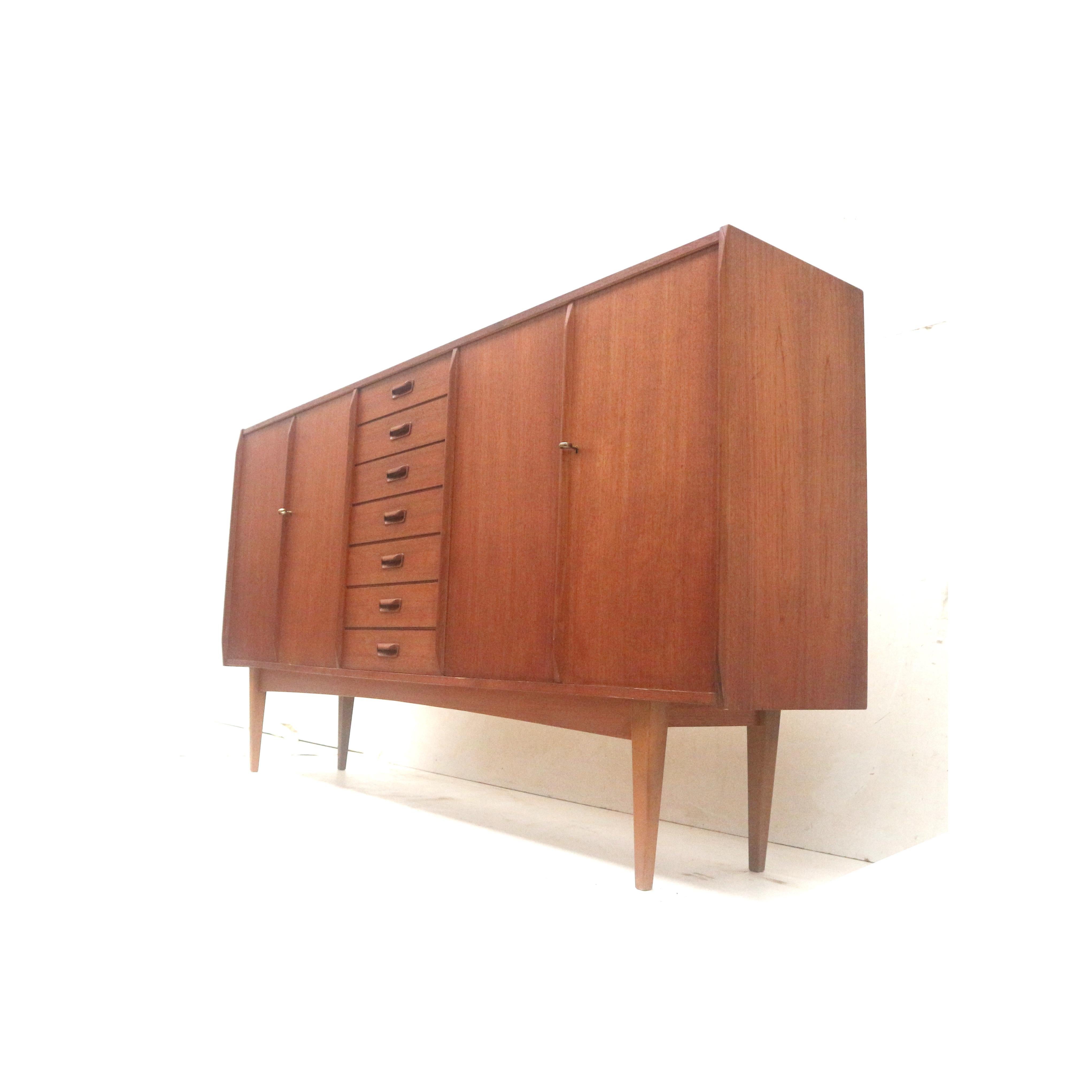 Teak Danish design vintage sideboard made of teak from the 1960s For Sale