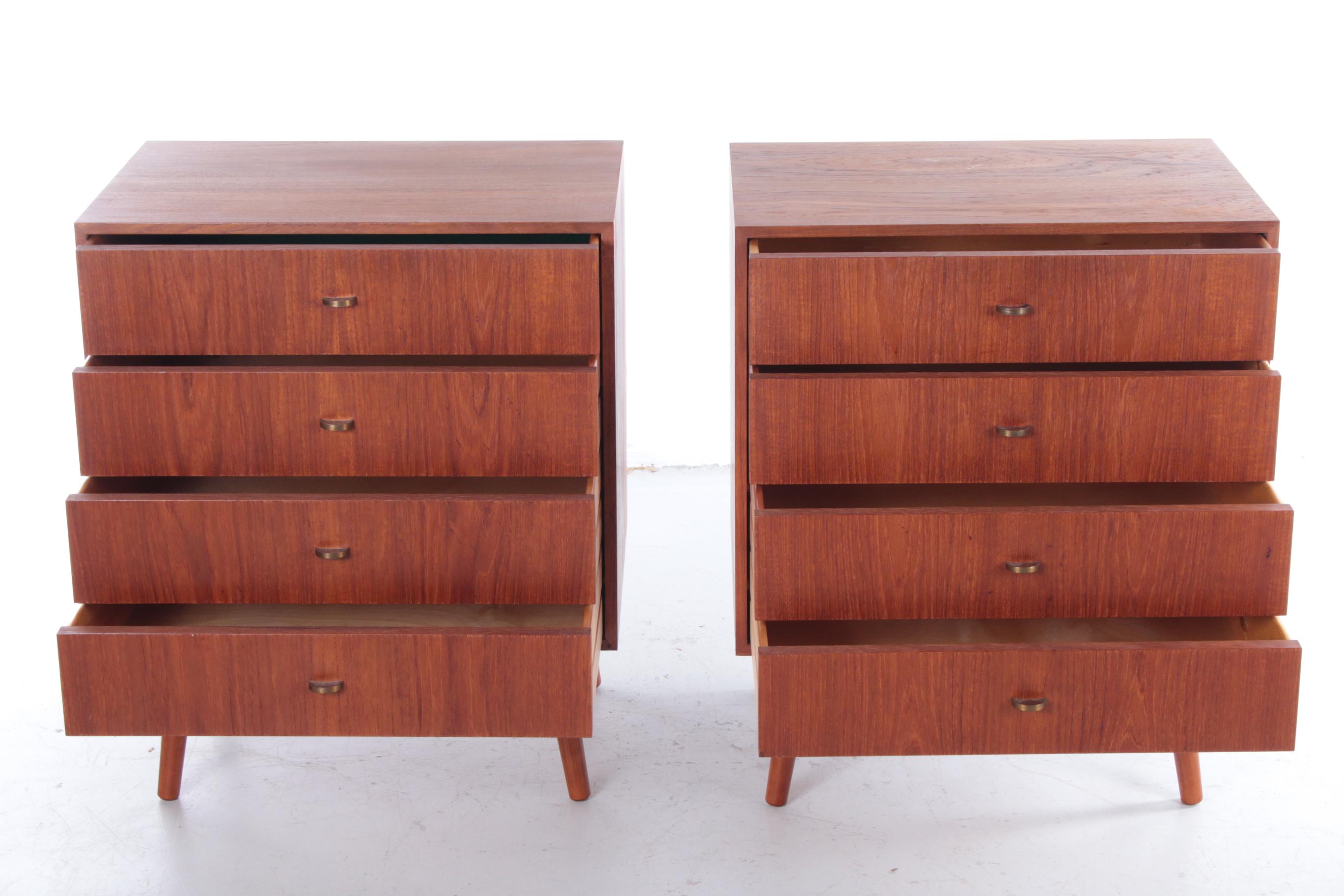 Danish Design Vintage Teak Chests of Drawers, 1960s In Good Condition In Oostrum-Venray, NL