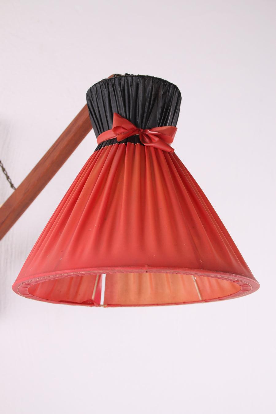 Mid-Century Modern Danish Design Wall Lamp with Original Shade, 1960s For Sale