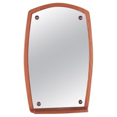 Specchio da parete di design danese con mensola in teak, 1960