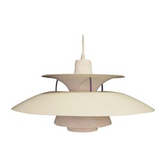 Danish Design White Metal Lamp PH 5 Louis Poulsen, 1960s