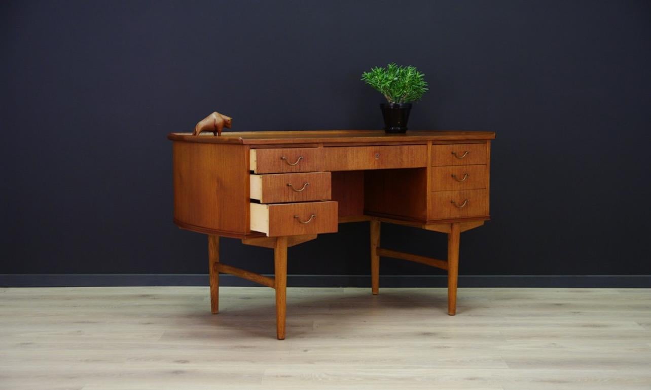 Late 20th Century Danish Design Writing Desk Teak Retro Vintage