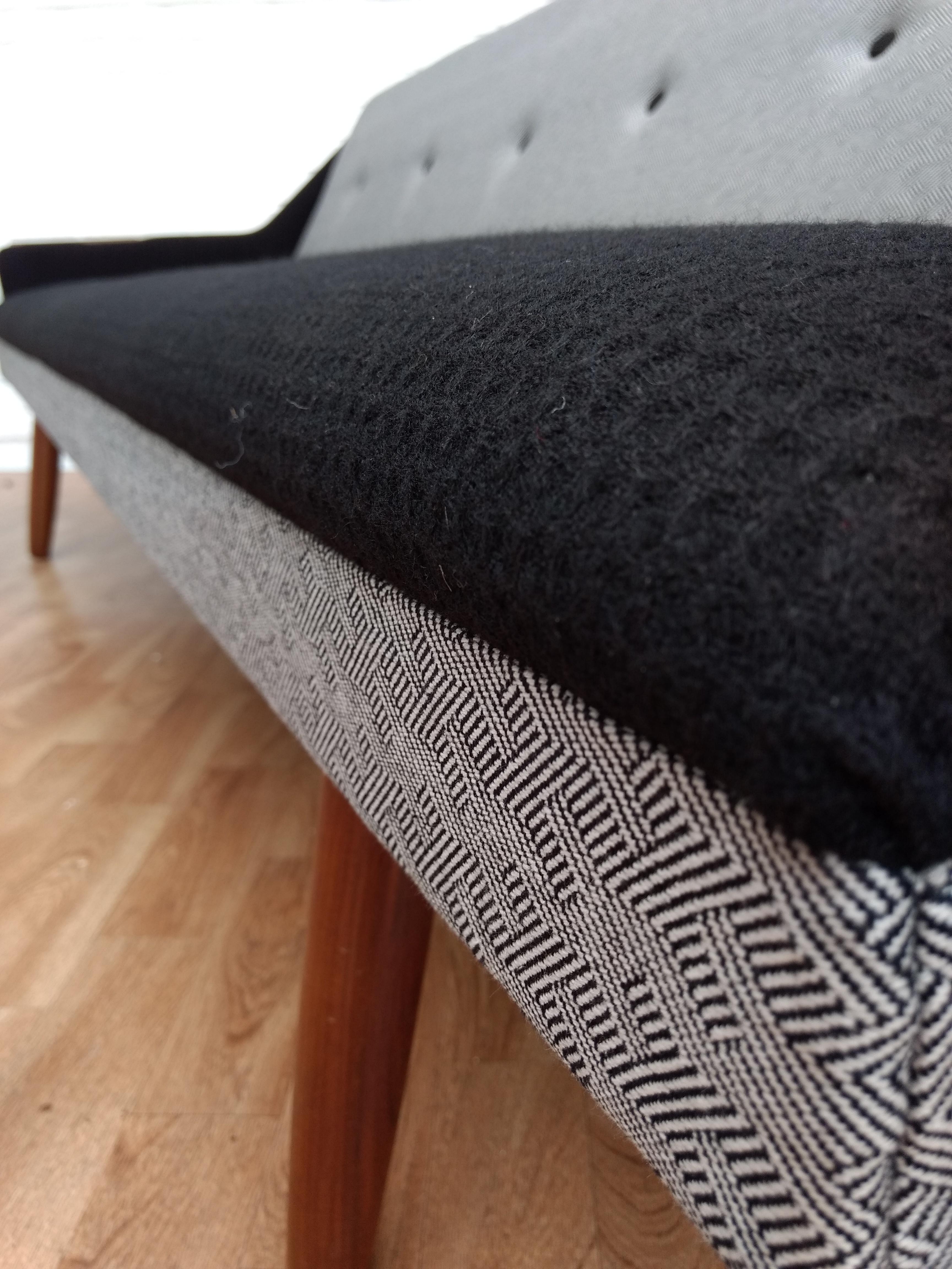 Danish Designed 3 Seats Sofa, 1970s, Cotton, Wool, Completely Restored 5