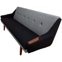 Danish Designed 3 Seats Sofa, 1970s, Cotton, Wool, Completely Restored